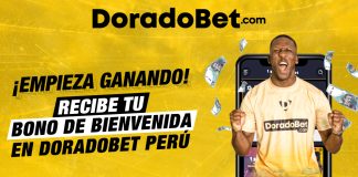 Promoción del Doradobet bono por registro con apuestas gratis por registro de S/50 y 50 giros gratis para Bigger Bass Bonanza en el casino con bono en Perú.