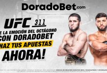 Islam Makhachev y Arman Tsarukyan frente a frente en UFC 311 por el título de peso ligero en el Intuit Dome de Los Ángeles. Apuesta en la UFC en DoradoBet casa de apuestas