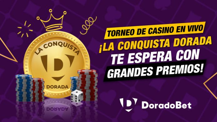 Torneo de casino en vivo La Conquista Dorada en DoradoBet Costa Rica con grandes premios en efectivo y giros gratis.