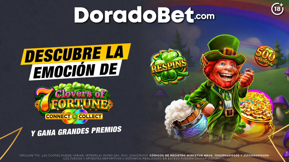 7 Clovers of Fortune: tragamonedas con giros gratis y jackpots en DoradoBet Perú