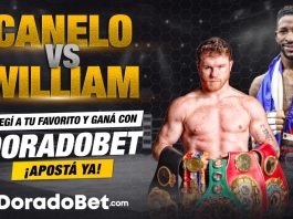 Canelo Álvarez vs William Scull frente a frente en Arabia Saudita – ¡Apuesta ahora en DoradoBet!