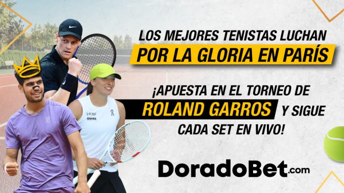 Los mejores del tenis masculino y femenino compiten en el torneo de Roland Garros 2025. Haz tus apuestas de tenis en DoradoBet casa de apuestas guatemala