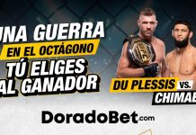 Dricus Du Plessis vs. Khamzat Chimaev en la pelea estelar de la UFC 319 en el United Center, Chicago, ideal para apuestas deportivas Guatemala en Doradobet.