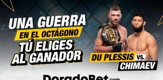 Dricus Du Plessis vs. Khamzat Chimaev en la pelea estelar de la UFC 319 en el United Center, Chicago, ideal para apuestas deportivas Guatemala en Doradobet.