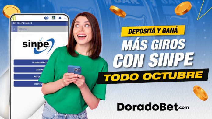 Giros por Sinpe móvil en Doradobet, recarga y recibe 50 giros gratis para el slot Super 7s. ¡Registrate ya!