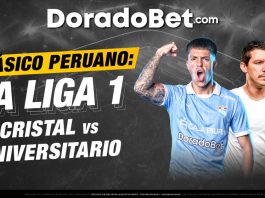 Apuestas del partido Cristal vs Universitario por la Liga 1 con las mejores cuotas y mercados del país en Doradobet ¡Registrate ya!