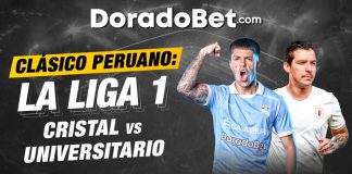 Apuestas del partido Cristal vs Universitario por la Liga 1 con las mejores cuotas y mercados del país en Doradobet ¡Registrate ya!