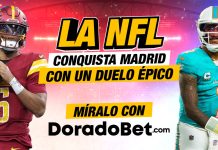 Juegos NFL internacional: emoción y fuerza en el Bernabéu Apuestas de los juegos de NFL internacional en el Bernabéu, entre Miami Dolphins vs Washington Commanders con los mejores mercados y cuotas.¡Regístrate ya!