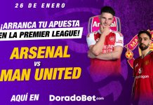 Arsenal vs Manchester United: clásico inglés Arsenal vs Manchester United por la jornada 23 de la premier league con diferentes cuotas y apuestas de fútbol Guatemala en Doradobet