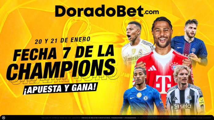 Jornada 7 Champions League con pronósticos y posiciones actualizadas para apostar en Doradobet