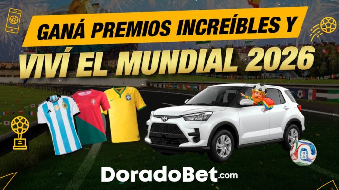 Sorteo Rumbo al Mundial 2026 de Doradobet Costa Rica, con premios semanales de balones y camisetas, y un sorteo final que incluye un vehículo cero kilómetros, invitando a apostar y participar.