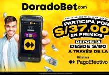 Promoción del Sorteo Doradobet Perú 2026 “Los Bravos del Depósito” con premios automáticos de freebets, giros gratis y saldos de retiro y recarga para usuarios que depositen desde S/80 vía PagoEfectivo.