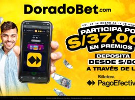 Promoción del Sorteo Doradobet Perú 2026 “Los Bravos del Depósito” con premios automáticos de freebets, giros gratis y saldos de retiro y recarga para usuarios que depositen desde S/80 vía PagoEfectivo.