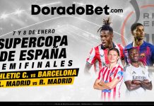 Atlético de Madrid vs Real Madrid en las semifinales de la Supercopa Española 2026, partido clave del 8 de enero en Jeddah, Arabia Saudita. Ideal para apostadores peruanos interesados en apuestas deportivas Perú