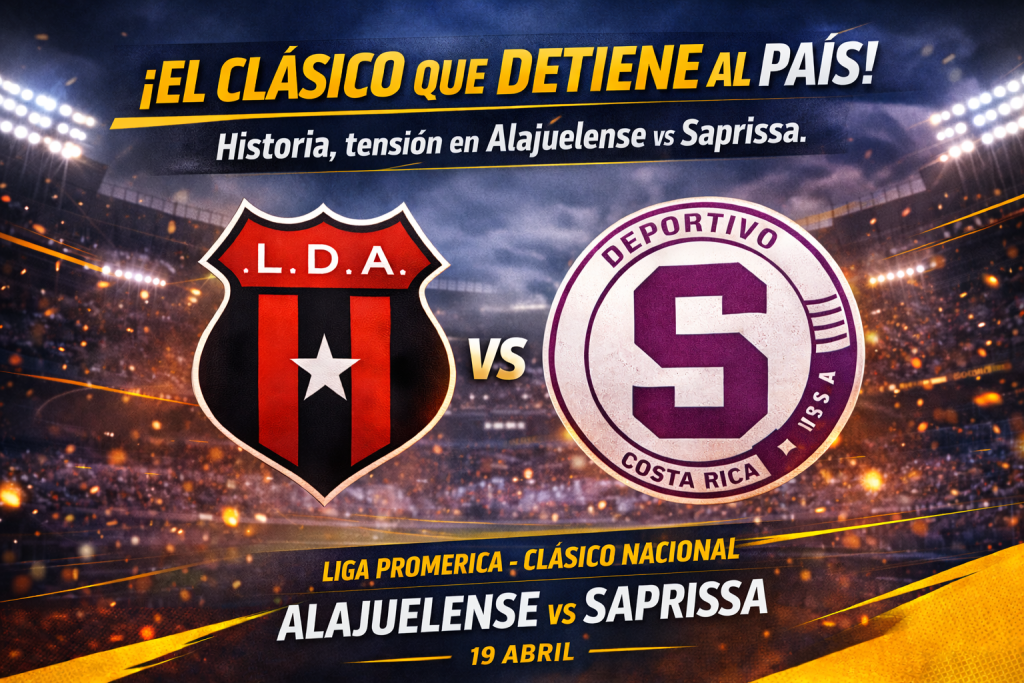 Clásico liga promerica entre Alajuelense vs Saprissa en el Estadio Alejandro Morera Soto