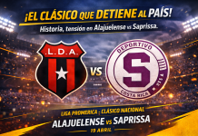 Clásico liga promerica entre Alajuelense vs Saprissa en el Estadio Alejandro Morera Soto