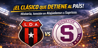 Clásico liga promerica entre Alajuelense vs Saprissa en el Estadio Alejandro Morera Soto