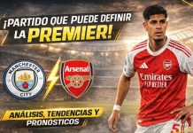 Pronóstico de Manchester City vs Arsenal hoy con análisis de cuotas, apuestas en vivo y protagonismo de Piero Hincapié en un partido decisivo de la Premier League 2026.