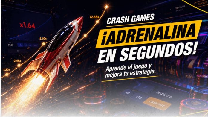 Crash game con cohete despegando y multiplicador en tiempo real. Juega ahora en DoradoBet Ecuador.