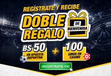regalo doble DoradoBet con giros gratis y apuesta gratis en Bolivia