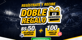 regalo doble DoradoBet con giros gratis y apuesta gratis en Bolivia