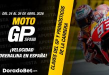 Piloto de MotoGP en carrera – GP España, promoción DoradoBet.