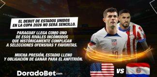 El debut de Estados Unidos en la Copa 2026 NO será sencillo.Paraguay llega como uno de esos rivales incómodos que históricamente complican a selecciones ofensivas y favoritas. Mucha presión, estadio lleno y obligación de ganar para el anfitrión.
