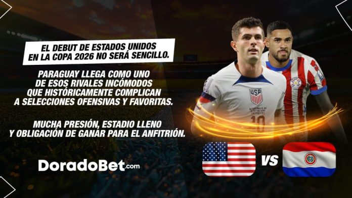 El debut de Estados Unidos en la Copa 2026 NO será sencillo.Paraguay llega como uno de esos rivales incómodos que históricamente complican a selecciones ofensivas y favoritas. Mucha presión, estadio lleno y obligación de ganar para el anfitrión.