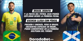 Brasil vs Escocia… y la Copa 2026 podría explotar desde la primera fecha. Escocia llega con físico, presión y energía. Pero si Brasil encuentra espacios en Miami… puede convertirse en la primera goleada del torneo
