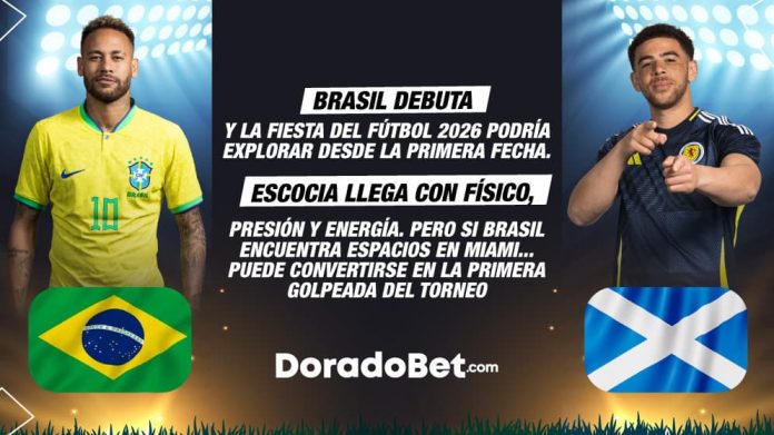 Brasil vs Escocia Brasil vs Escocia… y la Copa 2026 podría explotar desde la primera fecha. Escocia llega con físico, presión y energía. Pero si Brasil encuentra espacios en Miami… puede convertirse en la primera goleada del torneo