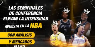 Las semifinales de conferencia elevan la intensidad. Apuesta en la NBA con análisis y mercados clave.