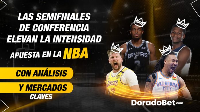 Las semifinales de conferencia elevan la intensidad. Apuesta en la NBA con análisis y mercados clave.
