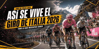 Ciclistas compitiendo por la Maglia Rosa en el Giro de Italia 2026.