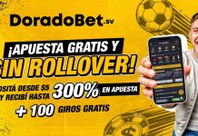 Bono de Bienvenida DoradoBet El Salvador: apostá gratis y sin rollover Bono de bienvenida DoradoBet El Salvador con hasta 300 por ciento en freebet y 100 giros gratis sin rollover