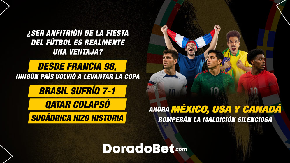 ¿Ser anfitriónes de la Fiesta del Fútbol realmente es una ventaja? Desde Francia 98, ningún país sede volvió a levantar la Copa. Brasil sufrió el 7-1. Qatar colapsó. Sudáfrica hizo historia… pero por la razón equivocada. Ahora México, USA y Canadá intentarán romper la maldición más silenciosa del fútbol.