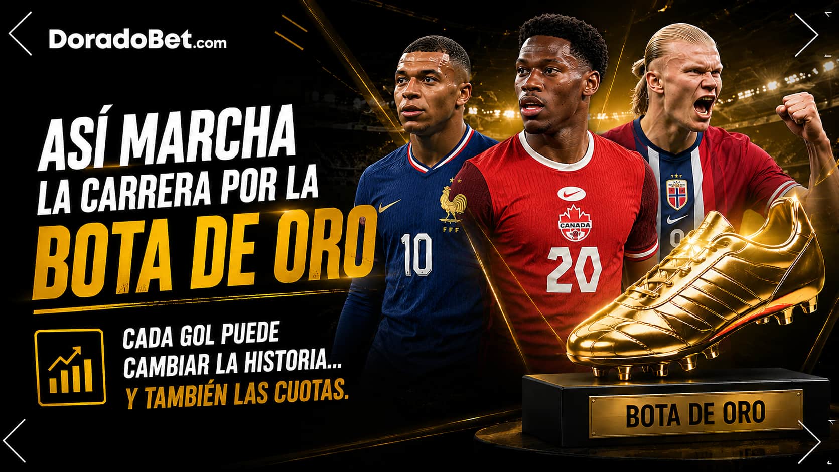 Así marcha la carrera por la Bota de Oro. Cada gol puede cambiar la historia… y también las cuotas.