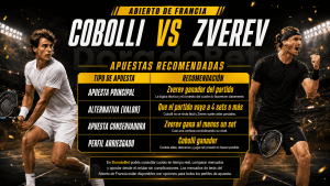 apuestas sugeridas por DoradoBet para la final masculina de Ronald Garros.