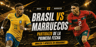 Brasil vs Marruecos: partidazo en el grupo C Jugadores de la selección brasileña y la selección marroquí en acción previo a su encuentro del Grupo C en el MetLife Stadium de Nueva Jersey, partido clave de la primera fase del torneo internacional de fútbol 2026.