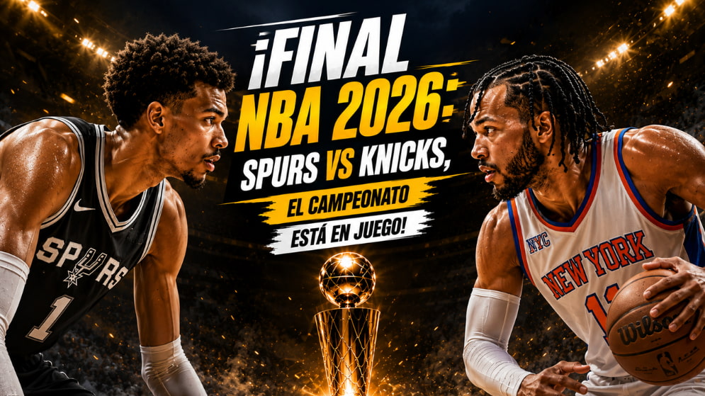 Final NBA 2026 entre San Antonio Spurs y New York Knicks con análisis de apuestas NBA, estadísticas, calendario y pronósticos deportivos en DoradoBet El Salvador.