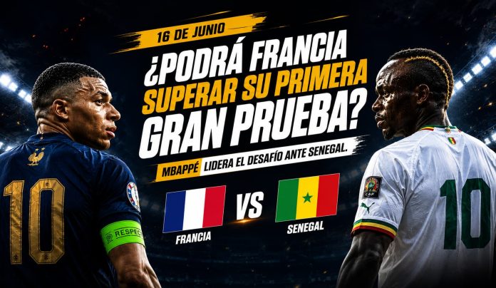 Francia vs Senegal en la Copa 2026 con Kylian Mbappé liderando a la selección francesa en su debut.