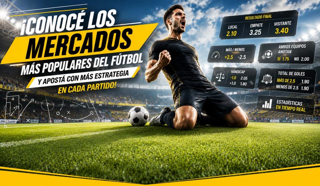 Mercados de apuestas fútbol disponibles en DoradoBet El Salvador para apostar en partidos y torneos internacionales.