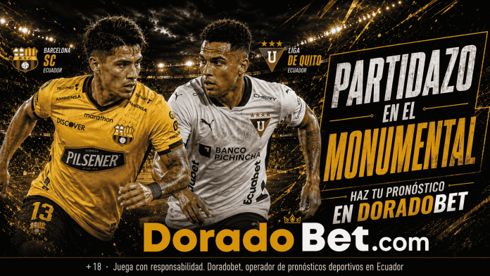 Partidazo en el Monumental entre Barcelona y Liga de Quito. Conoce todos los mercados disponibles en DoradoBet Ecuador.
