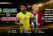 🇧🇷 Brasil vs Noruega 🇳🇴 Pronóstico, cuotas y picks para un duelo imperdible de los octavos del Mundial 2026.