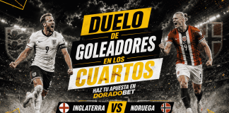 El duelo de dos goleadores de talla mundial se llevan las miradas en los cuartos de final. Analiza y apuesta en Doradobet en el partido Inglaterra vs Noruega.