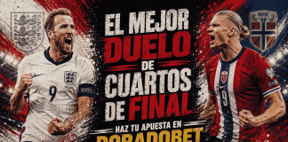 Erling Haaland y Harry Kane previo al partido Inglaterra vs Noruega en cuartos de final del Mundial 2026 en Miami.