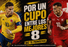 Analiza el duelo entre Colombia contra Suiza por un pase a los cuartos de final de la Copa 206. Haz tu pronóstico deportivo en DoradoBet.