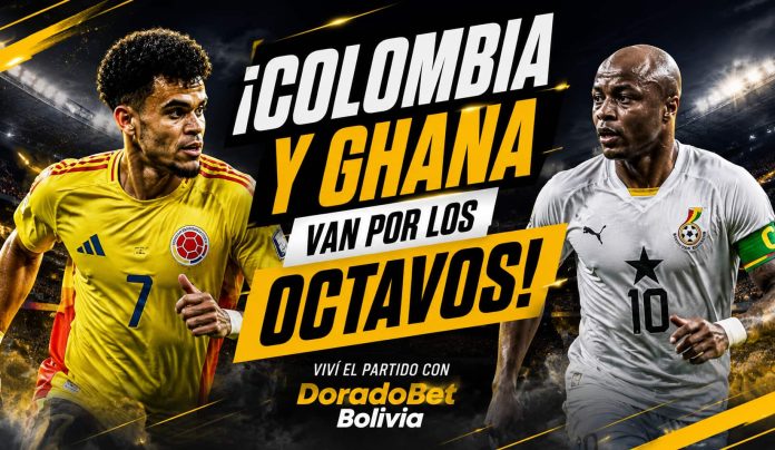 Colombia vs Ghana por los dieciseisavos de final del Mundial 2026 con pronóstico y apuestas deportivas en DoradoBet Bolivia.