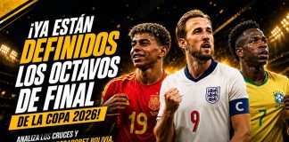 Cuadro de los octavos de final de la Copa 2026 con los equipos clasificados y cruces para apostar en DoradoBet Bolivia.