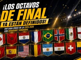 Cuadro de los octavos de final de la Copa 2026 con los equipos clasificados y cruces para apostar en DoradoBet Honduras.