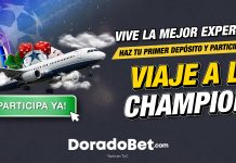 Promoción Champions Dorada de DoradoBet Honduras con sorteos de giros gratis, apuestas gratis y un viaje todo incluido a la Champions.